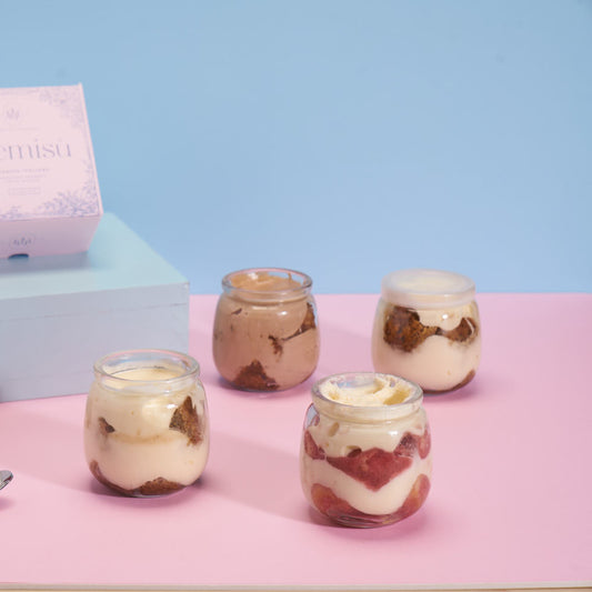 Pack de 6 tiramisú individual en vaso de vidrio reutilizable